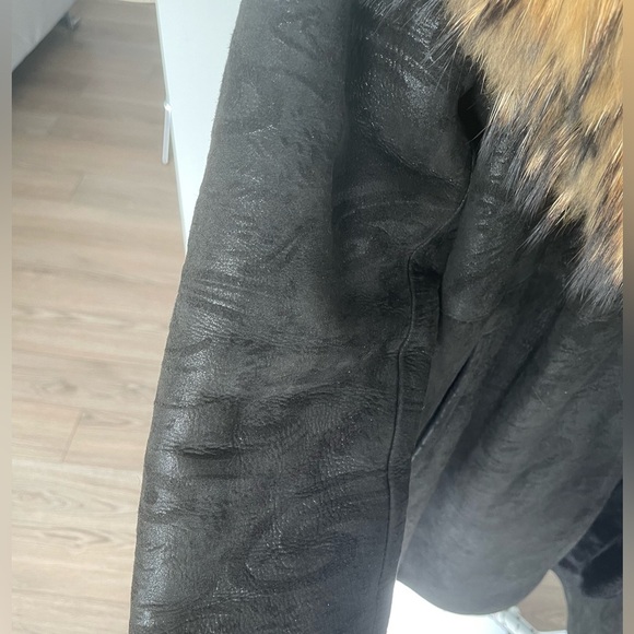 DIVAPELLE Suede & Fur Wrap Winter Coat - Picture 4 of 8